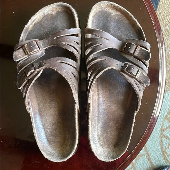 Birkenstock Shoes - Birkenstock Granada Leather Sandals Women's US
7 EUR 37 Brown Double Straps